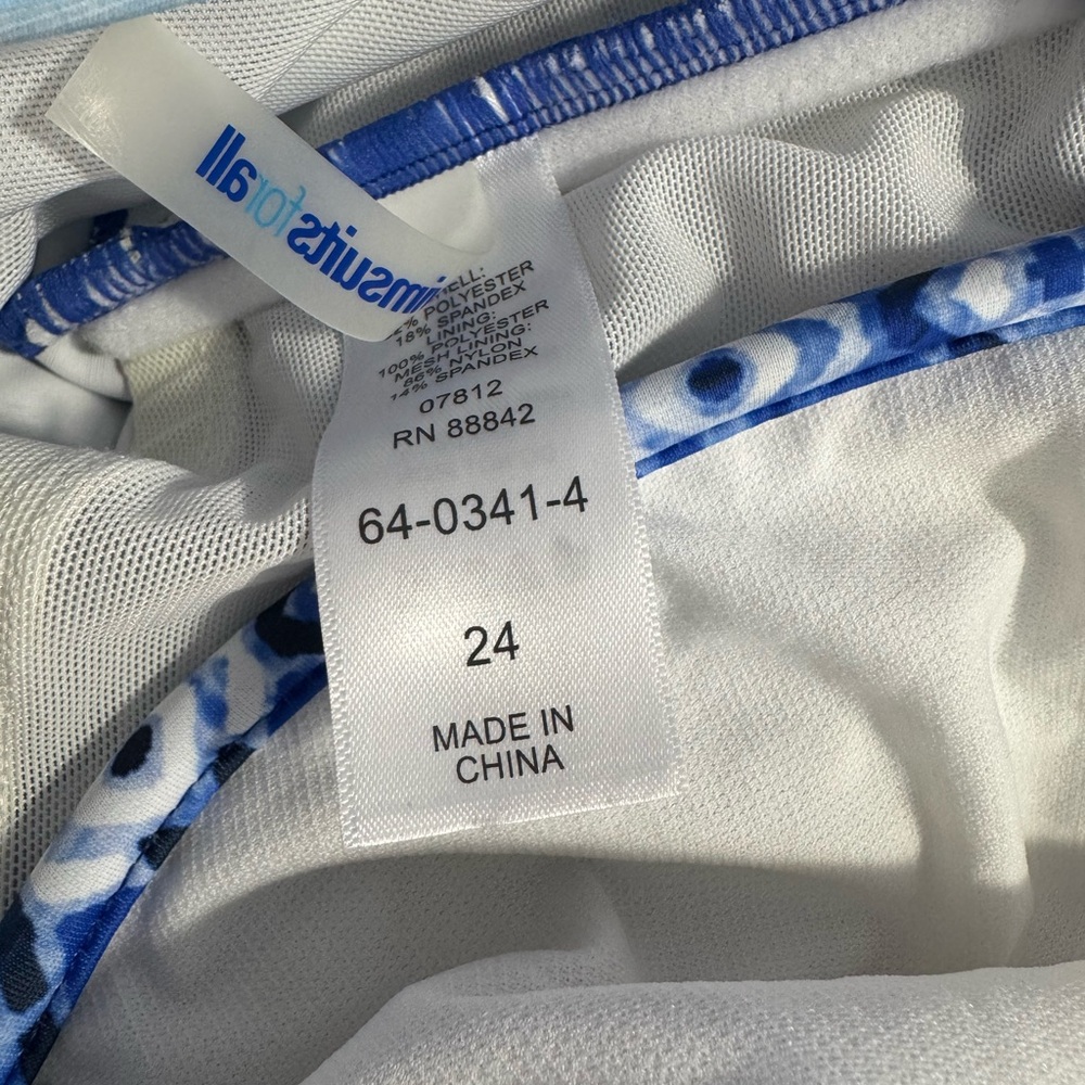 Swimsuits For All Blue Multi-Pattern Swim Top - Picture 6 of 6